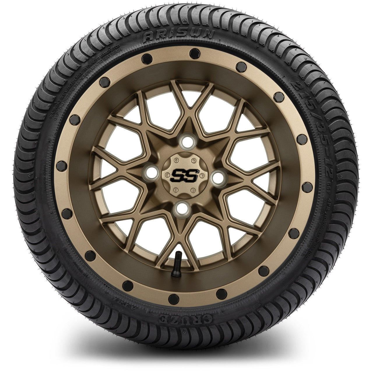 MODZ® 12" Vortex Matte Bronze Wheels & Street Tires Combo