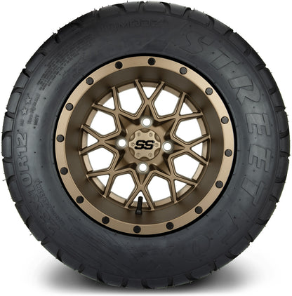MODZ® 12" Vortex Matte Bronze Wheels & Street Tires Combo