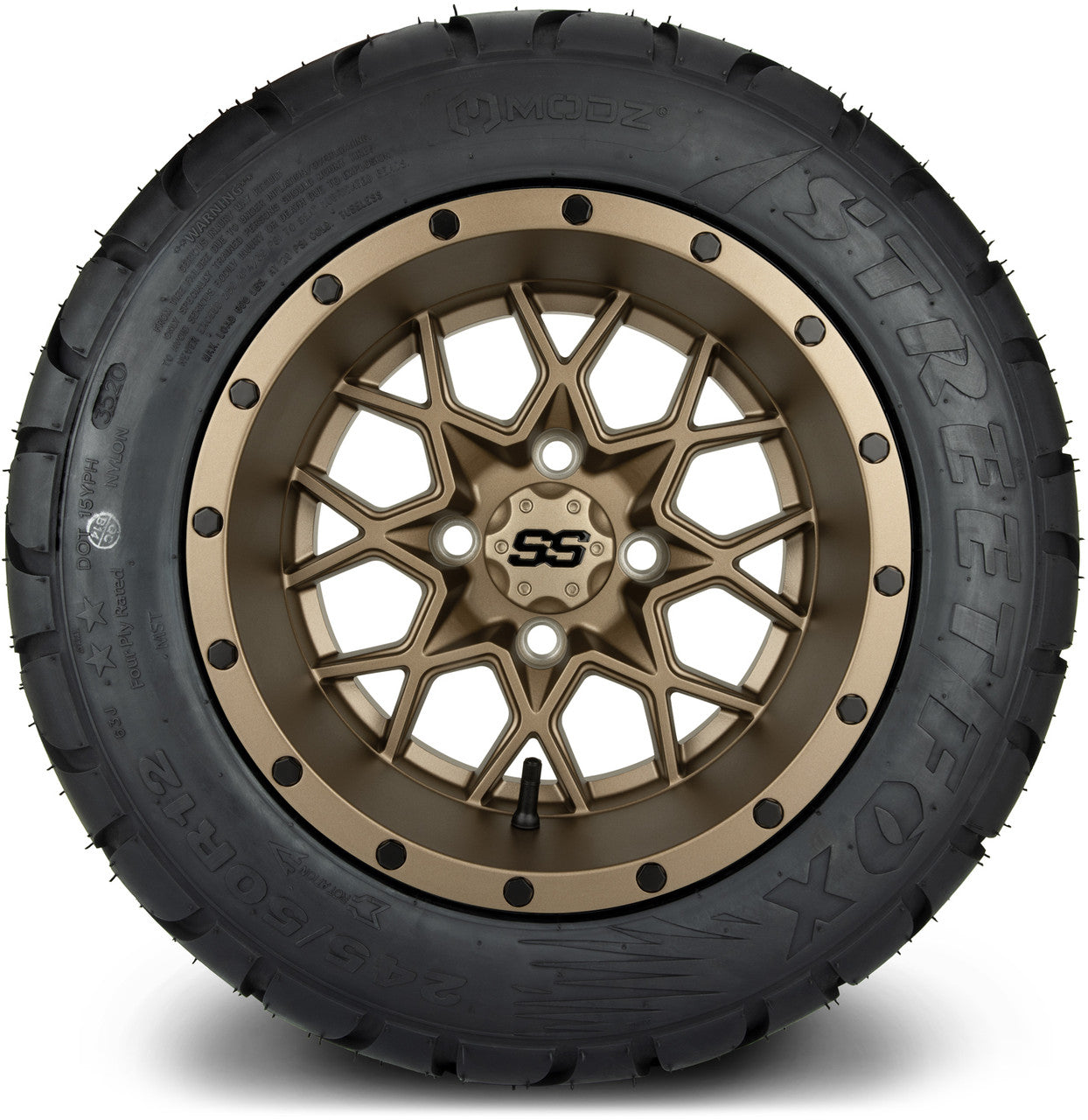 MODZ® 12" Vortex Matte Bronze Wheels & Street Tires Combo