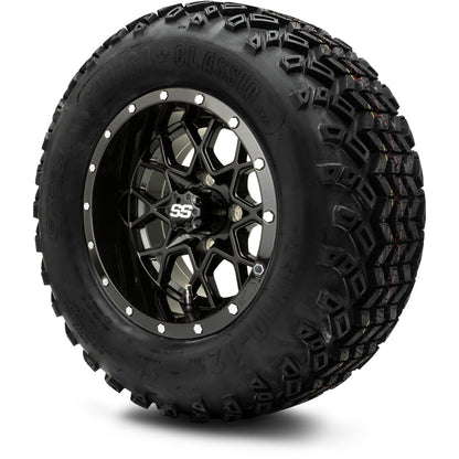MODZ® 12" Vortex Glossy Black Wheels & Off-Road Tires Combo