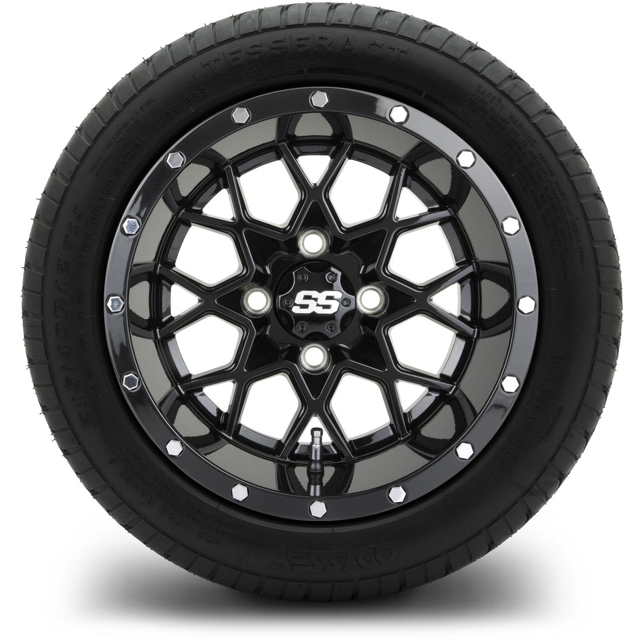MODZ® 12" Vortex Glossy Black Wheels & Street Tires Combo