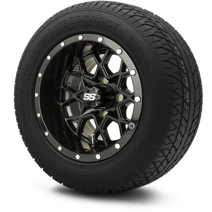 MODZ® 12" Vortex Glossy Black Wheels & Street Tires Combo