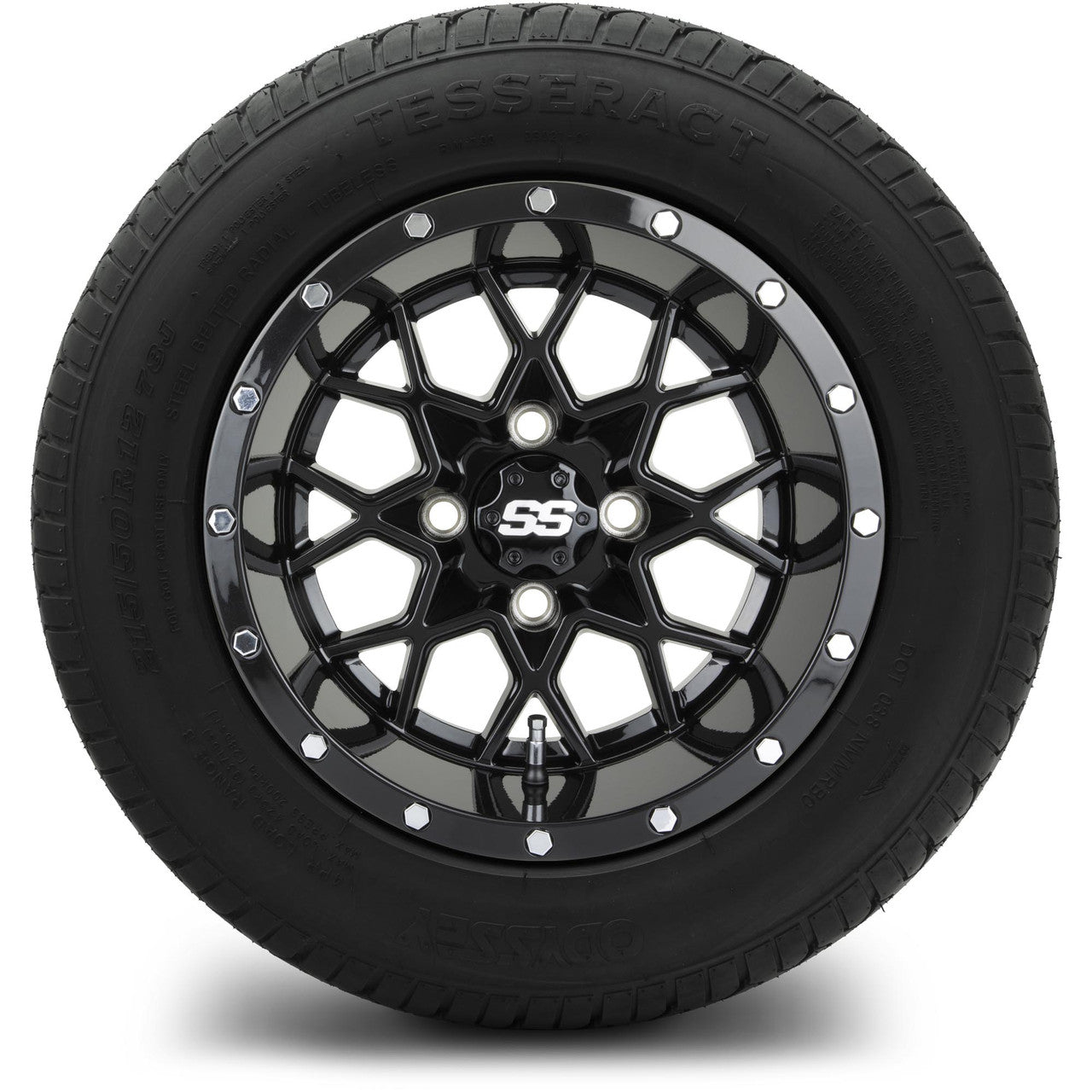 MODZ® 12" Vortex Glossy Black Wheels & Street Tires Combo