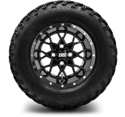 MODZ® 12" Vortex Glossy Black Wheels & Off-Road Tires Combo