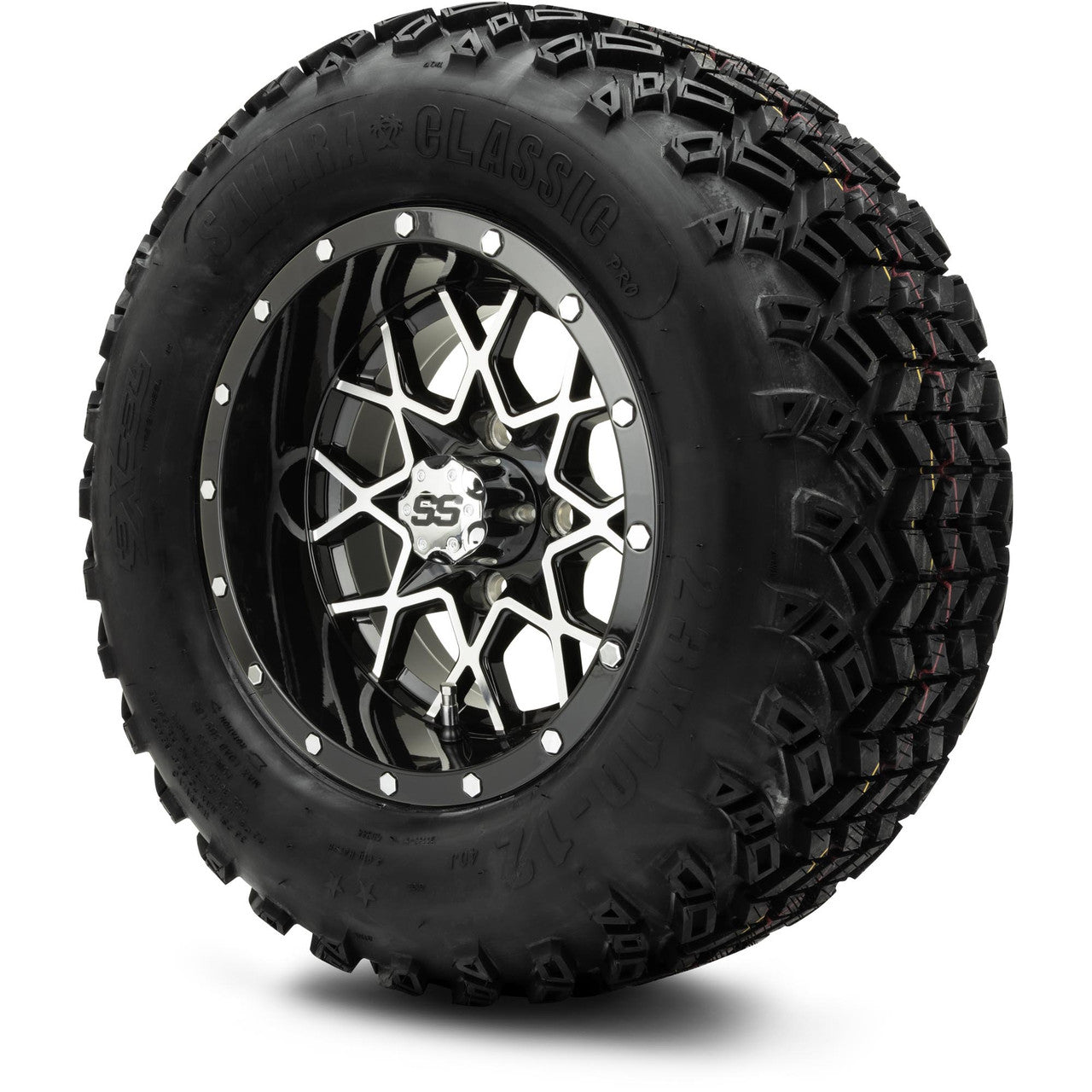MODZ® 12" Vortex Machined Black Wheels & Off-Road Tires Combo