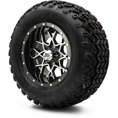 MODZ® 12" Vortex Machined Black Wheels & Off-Road Tires Combo