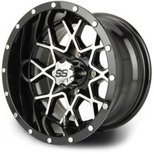 MODZ® Vortex Machined Black 12" Golf Cart Wheel