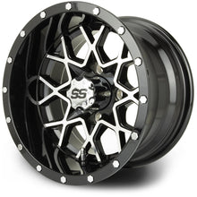 MODZ® Vortex Machined Black 12" Golf Cart Wheel
