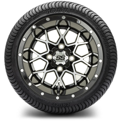 MODZ® 12" Vortex Machined Black Wheels & Street Tires Combo
