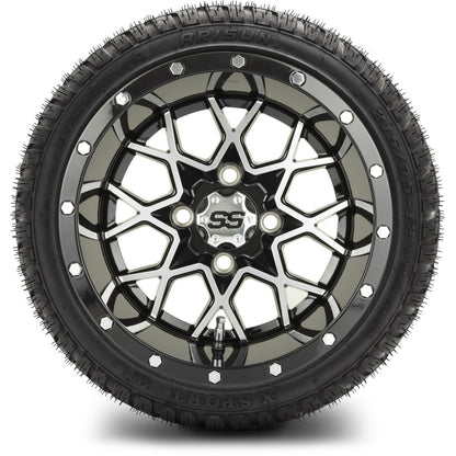 MODZ® 12" Vortex Machined Black Wheels & Street Tires Combo