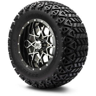 MODZ® 12" Vortex Machined Black Wheels & Off-Road Tires Combo