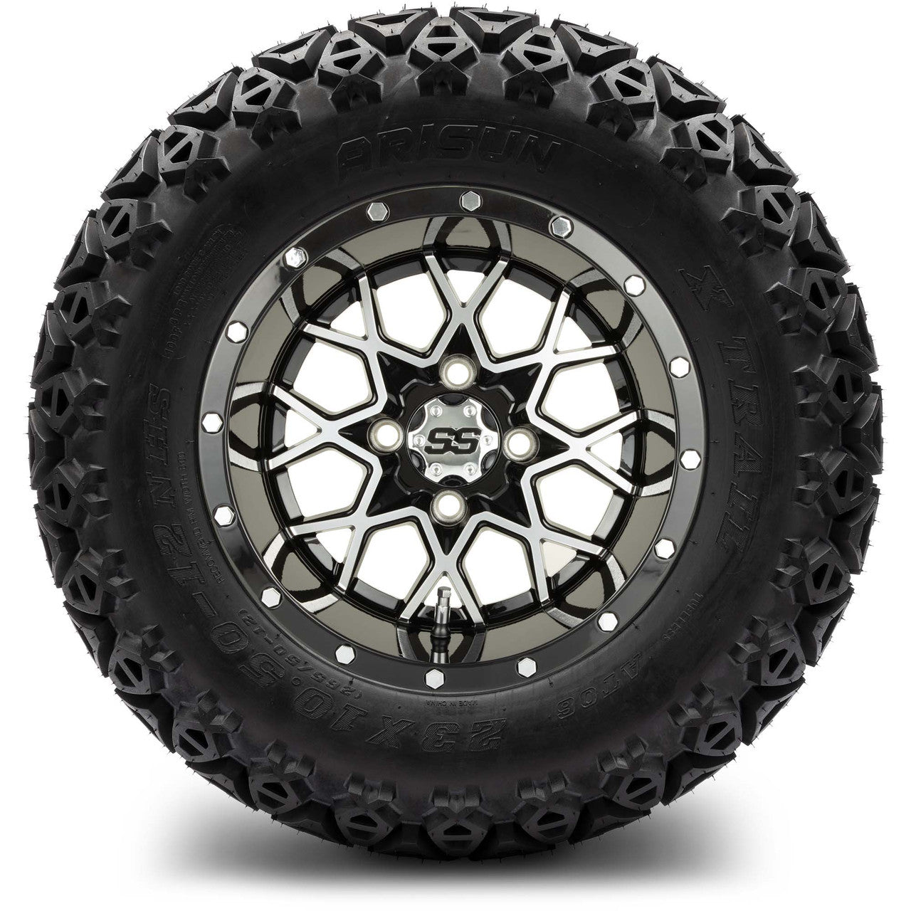 MODZ® 12" Vortex Machined Black Wheels & Off-Road Tires Combo