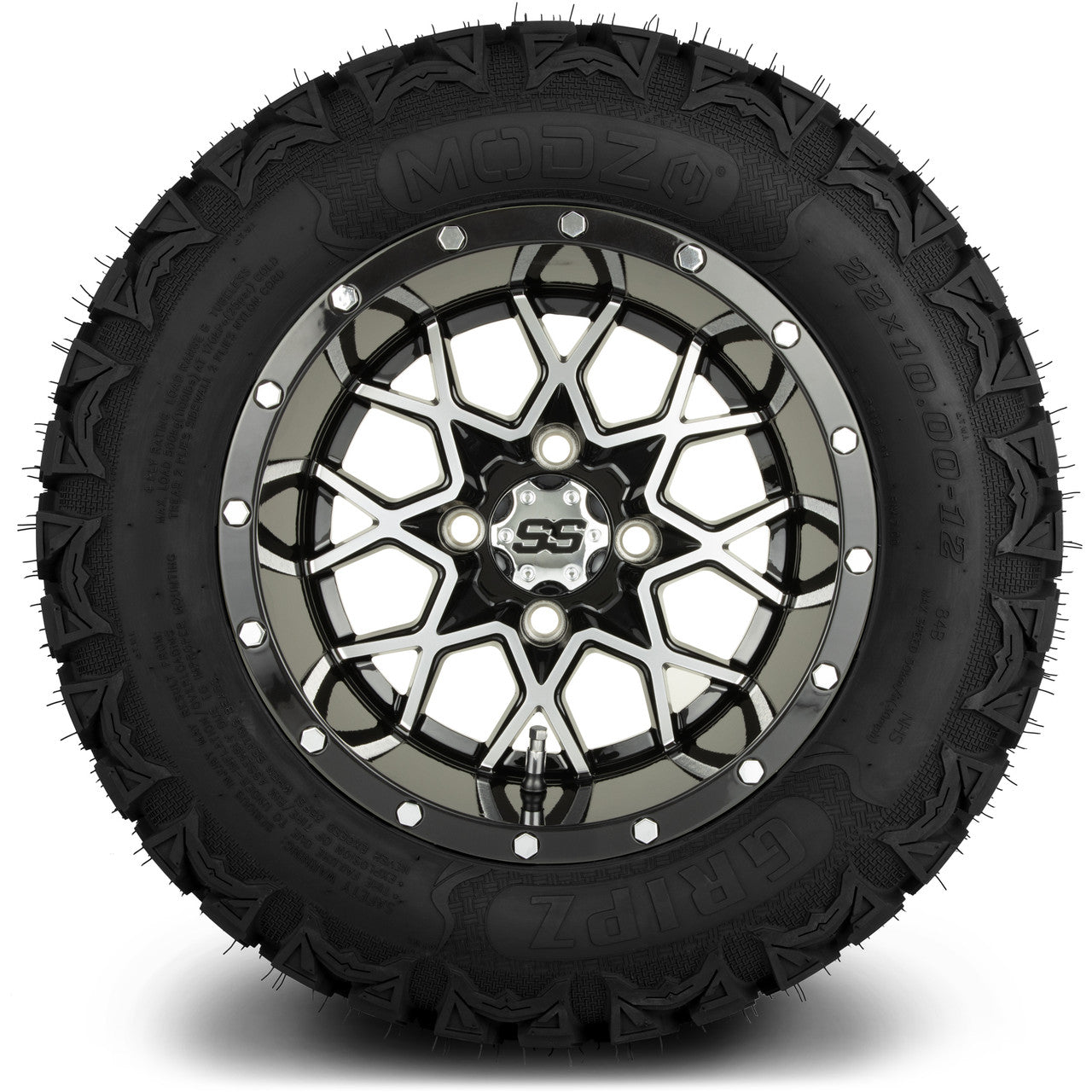 MODZ® 12" Vortex Machined Black Wheels & Off-Road Tires Combo