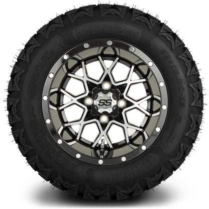 MODZ® 12" Vortex Machined Black Wheels & Off-Road Tires Combo