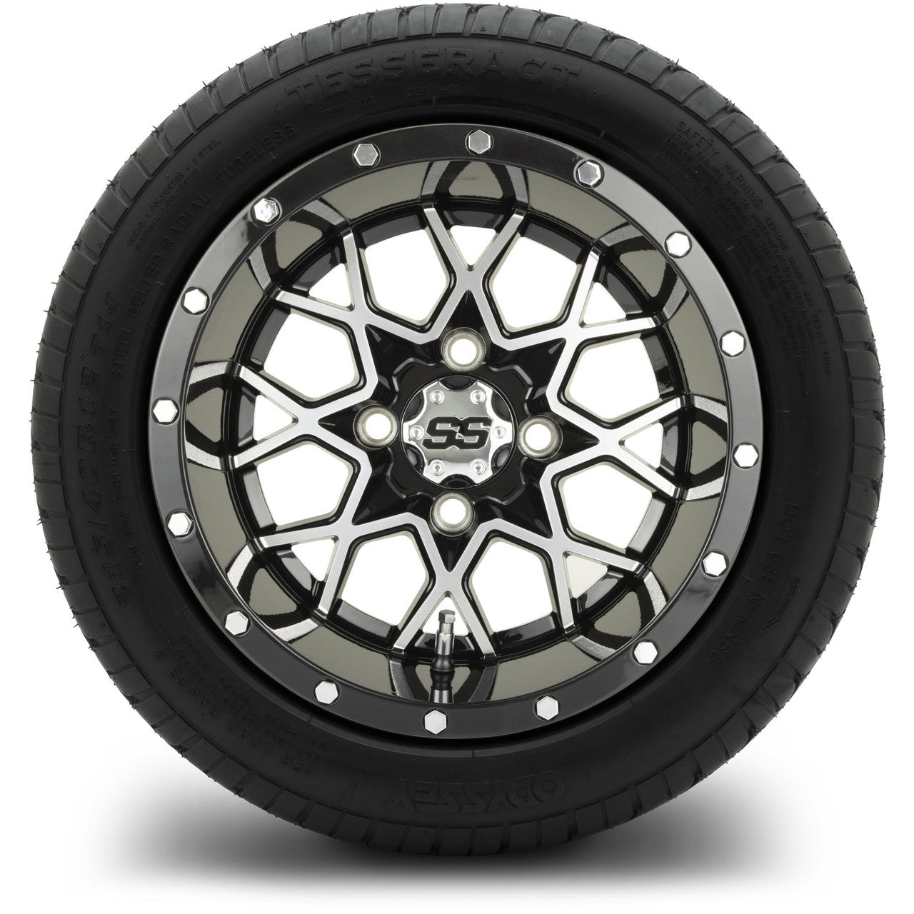 MODZ® 12" Vortex Machined Black Wheels & Street Tires Combo