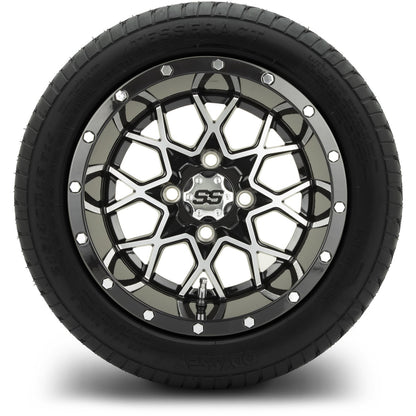 MODZ® 12" Vortex Machined Black Wheels & Street Tires Combo