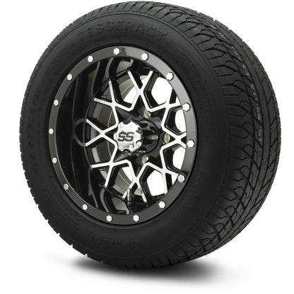 MODZ® 12" Vortex Machined Black Wheels & Street Tires Combo