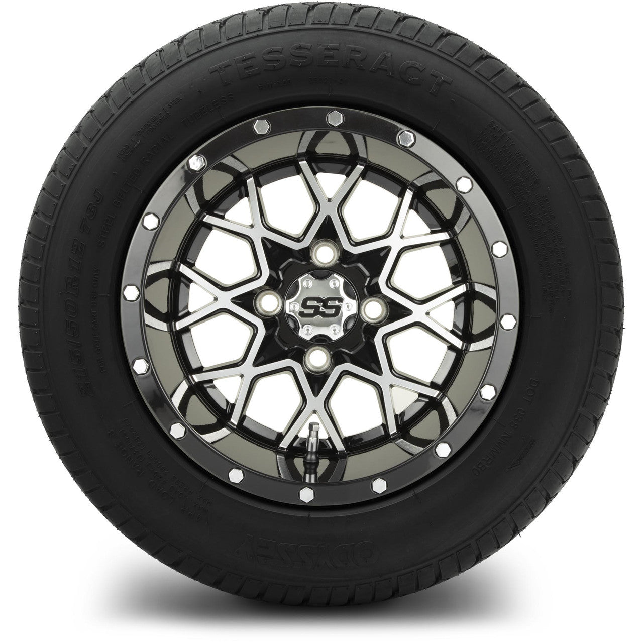 MODZ® 12" Vortex Machined Black Wheels & Street Tires Combo