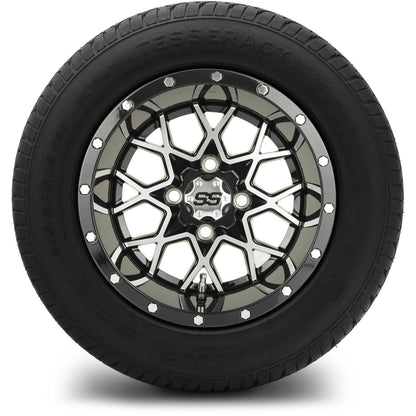 MODZ® 12" Vortex Machined Black Wheels & Street Tires Combo