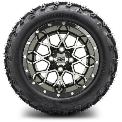 MODZ® 12" Vortex Machined Black Wheels & Off-Road Tires Combo