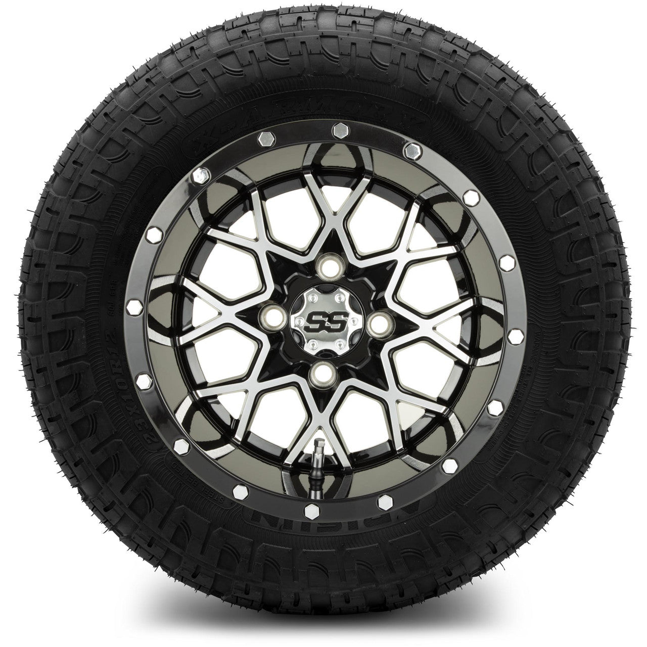 MODZ® 12" Vortex Machined Black Wheels & Off-Road Tires Combo