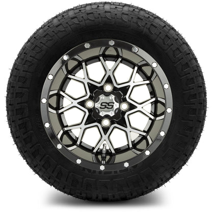 MODZ® 12" Vortex Machined Black Wheels & Off-Road Tires Combo