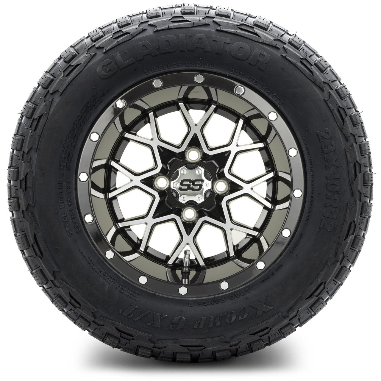 MODZ® 12" Vortex Machined Black Wheels & Off-Road Tires Combo