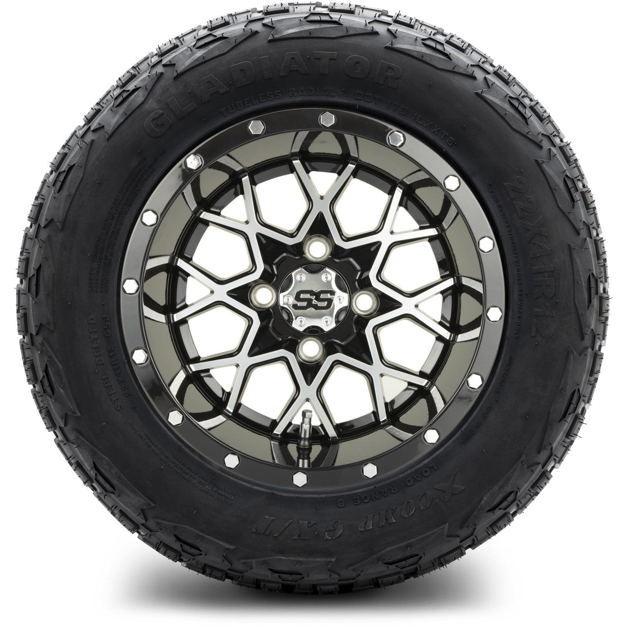 MODZ® 12" Vortex Machined Black Wheels & Off-Road Tires Combo