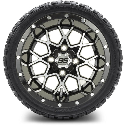 MODZ® 12" Vortex Machined Black Wheels & Off-Road Tires Combo