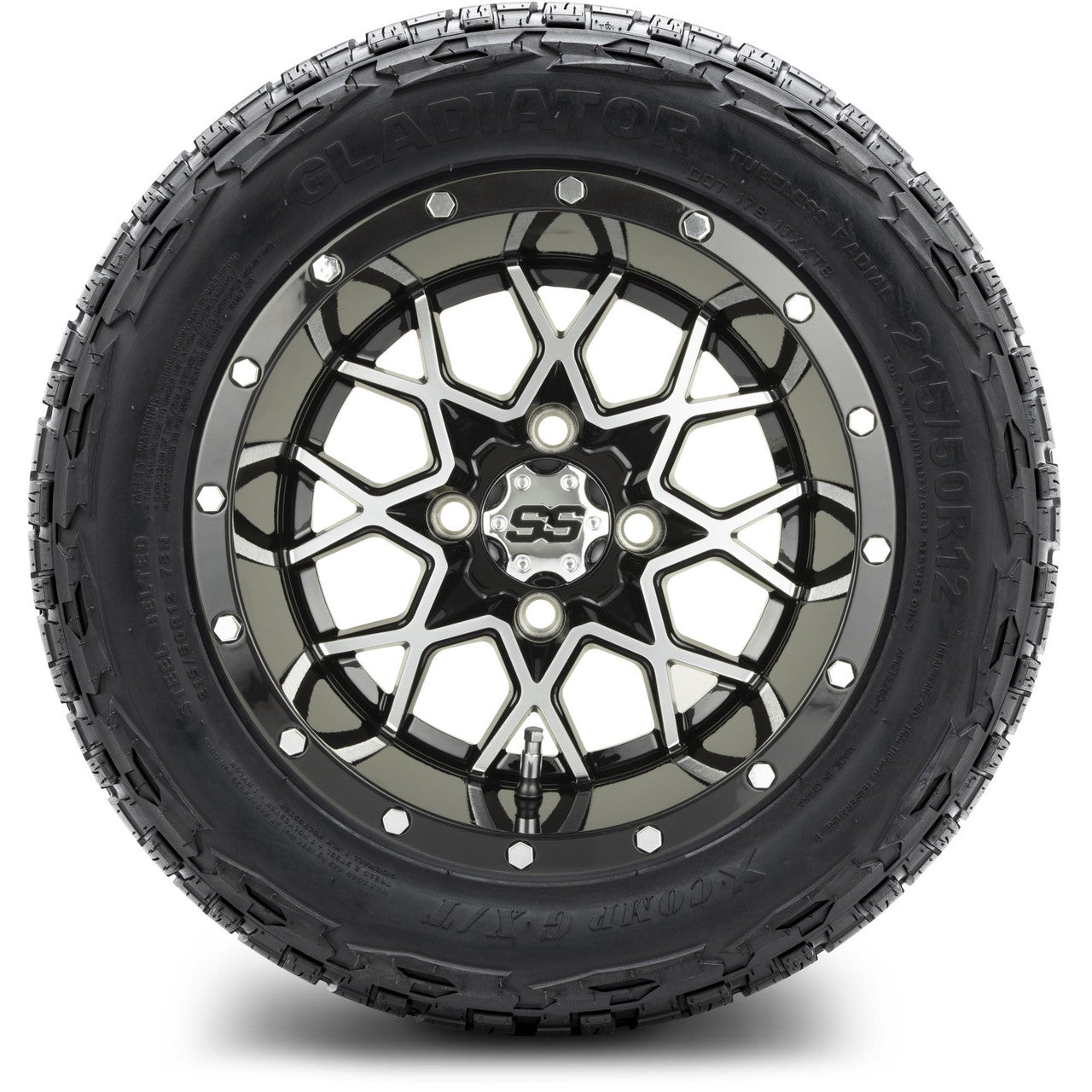 MODZ® 12" Vortex Machined Black Wheels & Off-Road Tires Combo