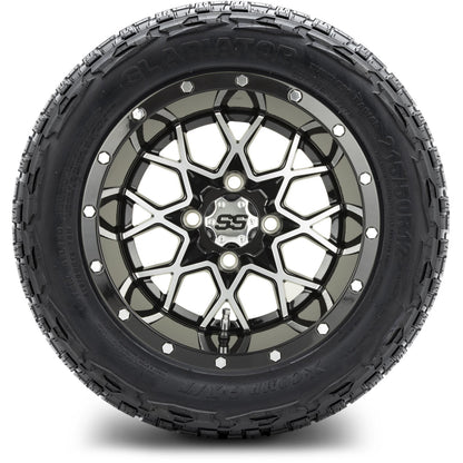 MODZ® 12" Vortex Machined Black Wheels & Off-Road Tires Combo