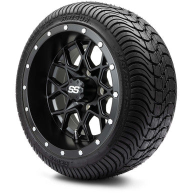 MODZ® 12" Vortex Matte Black Wheels & Street Tires Combo