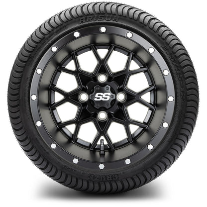 MODZ® 12" Vortex Matte Black Wheels & Street Tires Combo