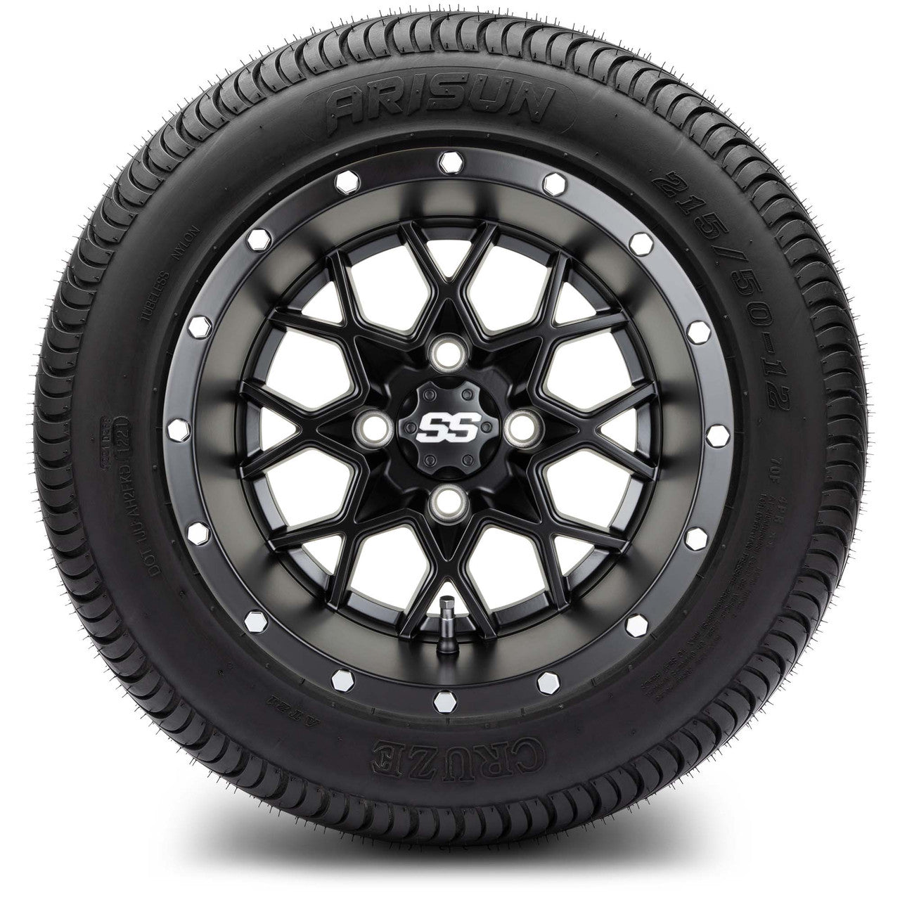 MODZ® 12" Vortex Matte Black Wheels & Street Tires Combo
