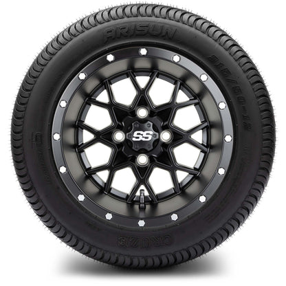 MODZ® 12" Vortex Matte Black Wheels & Street Tires Combo