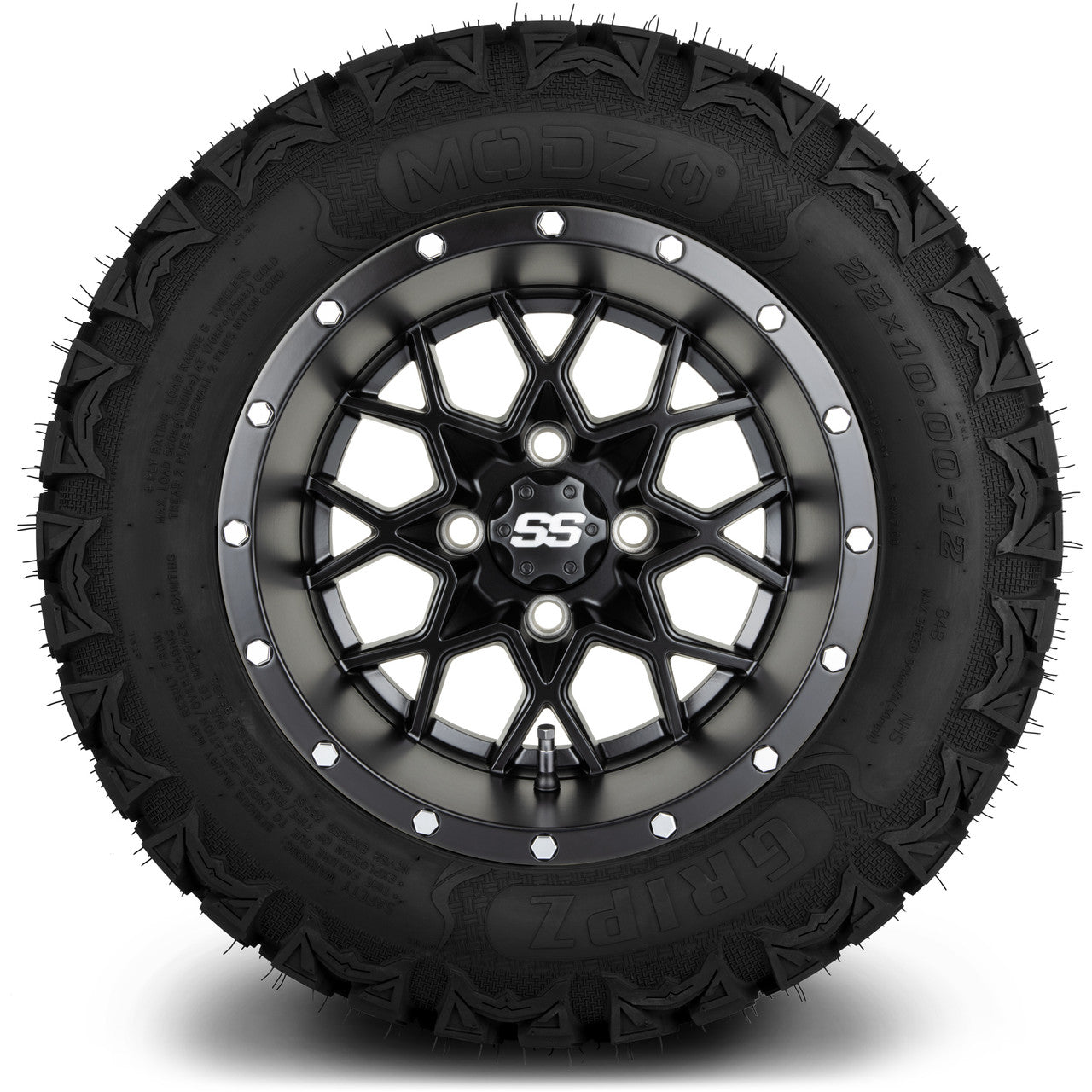 MODZ® 12" Vortex Matte Black Wheels & Off-Road Tires Combo
