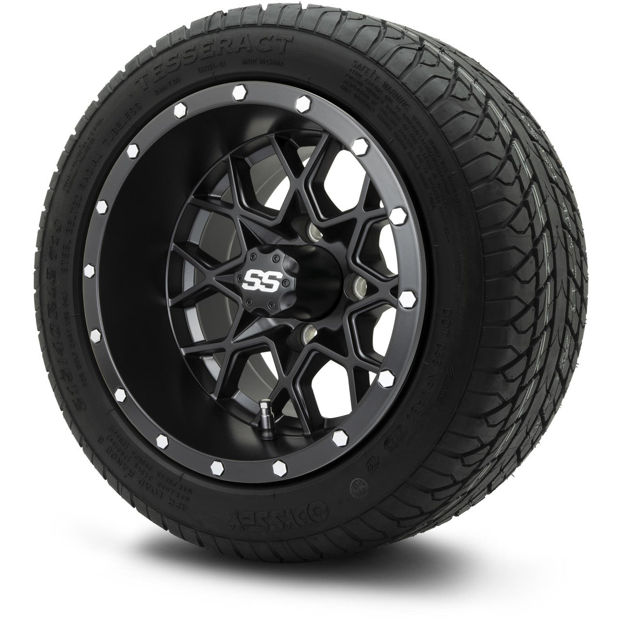 MODZ® 12" Vortex Matte Black Wheels & Street Tires Combo
