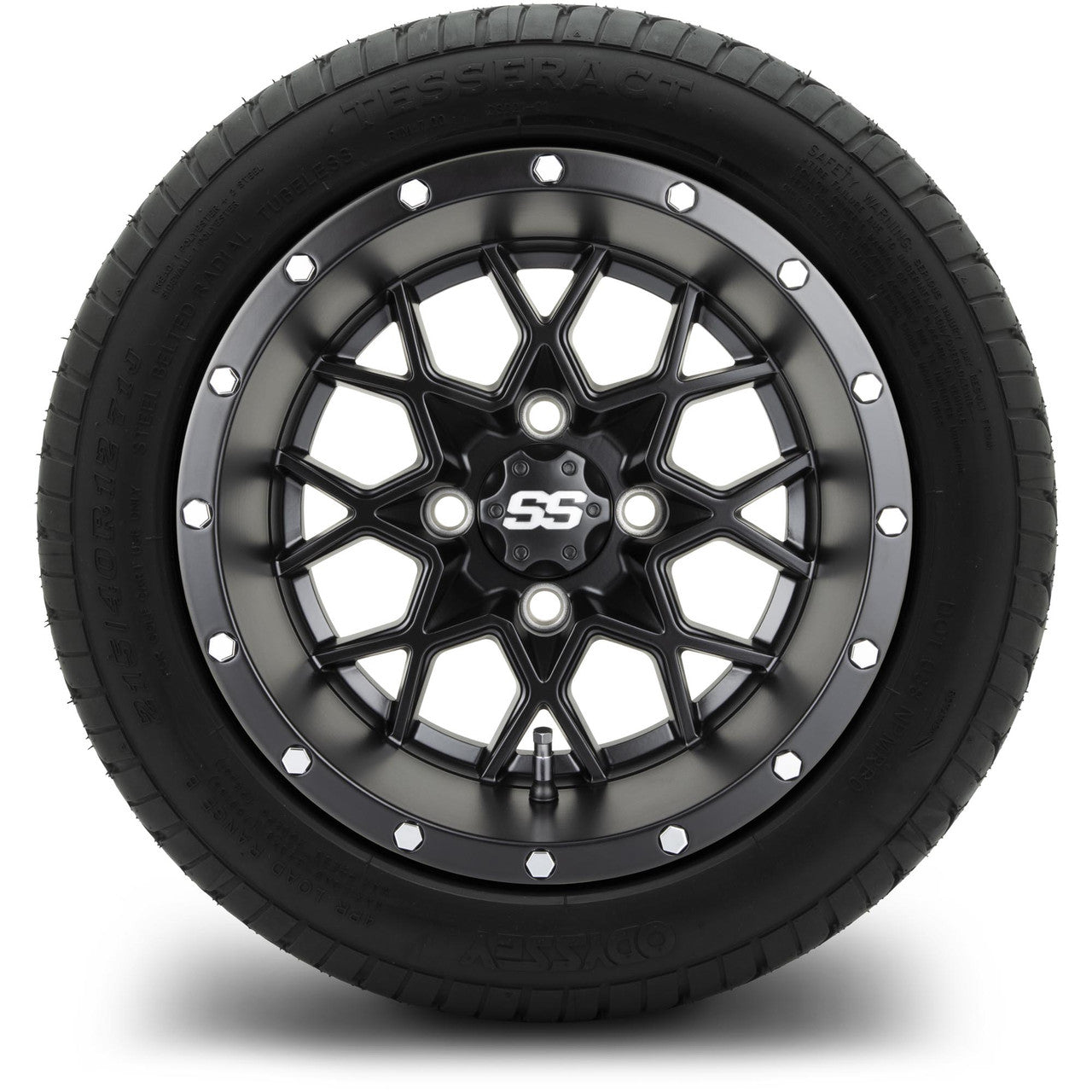 MODZ® 12" Vortex Matte Black Wheels & Street Tires Combo