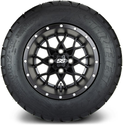MODZ® 12" Vortex Matte Black Wheels & Street Tires Combo