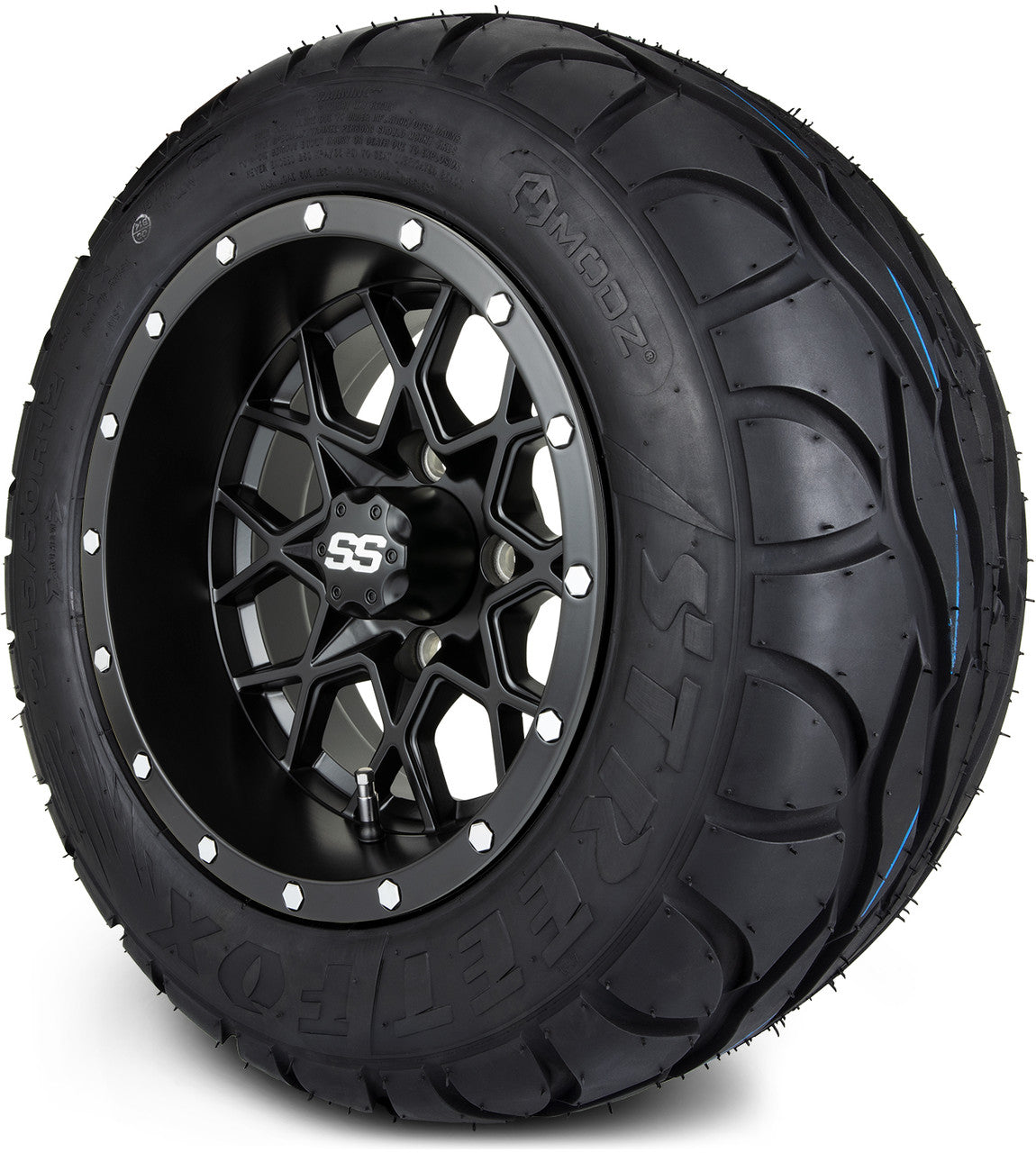 MODZ® 12" Vortex Matte Black Wheels & Street Tires Combo