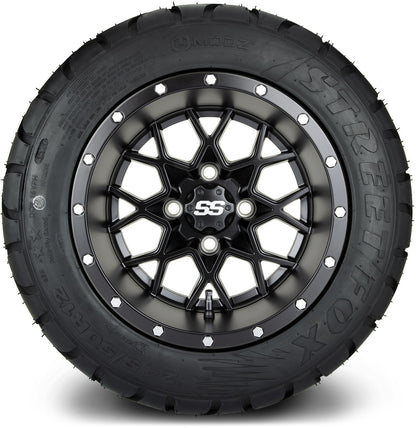 MODZ® 12" Vortex Matte Black Wheels & Street Tires Combo