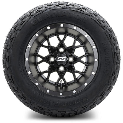 MODZ® 12" Vortex Matte Black Wheels & Off-Road Tires Combo