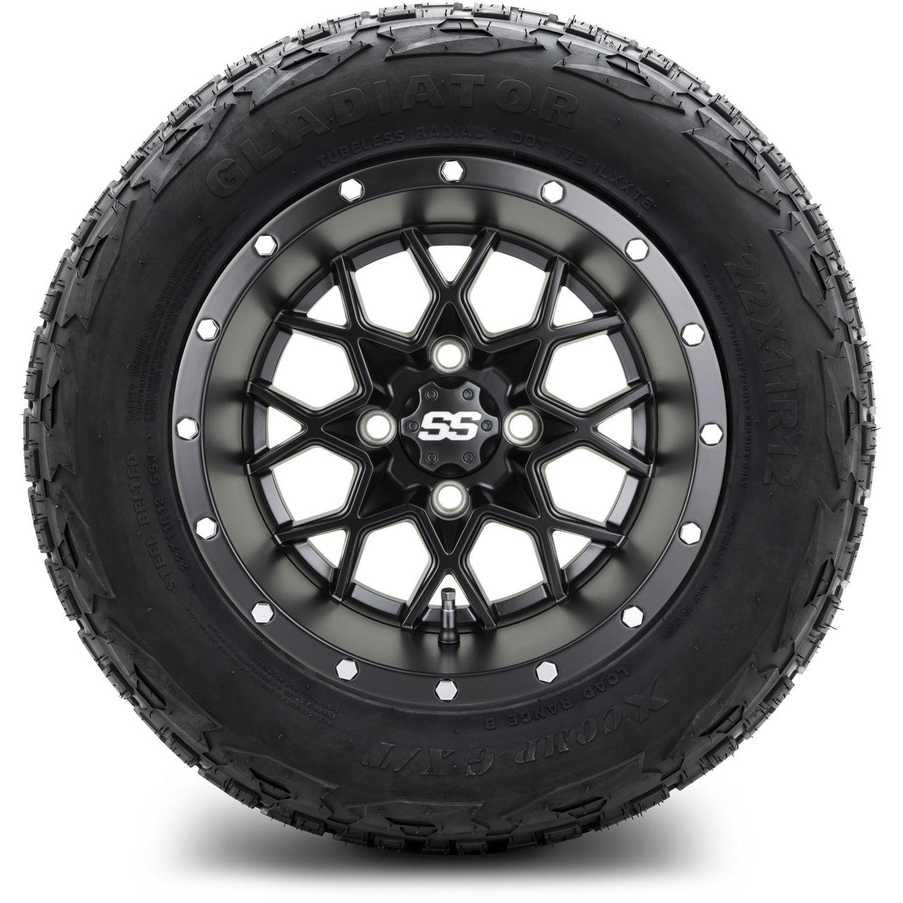 MODZ® 12" Vortex Matte Black Wheels & Off-Road Tires Combo