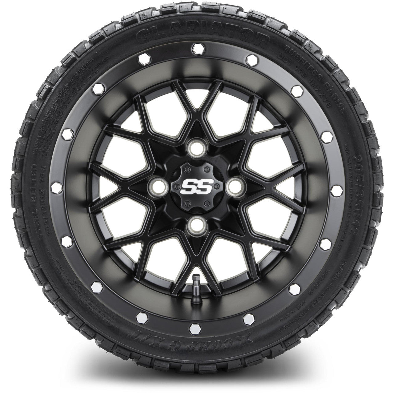 MODZ® 12" Vortex Matte Black Wheels & Off-Road Tires Combo