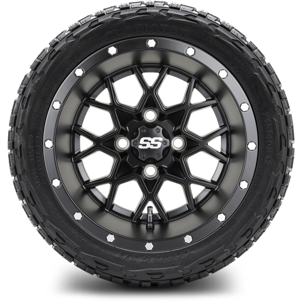 MODZ® 12" Vortex Matte Black Wheels & Off-Road Tires Combo