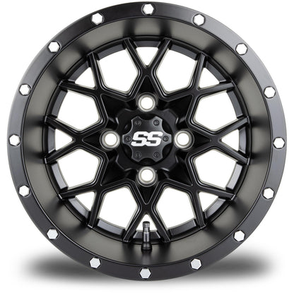 MODZ® Vortex Matte Black 12" Golf Cart Wheel