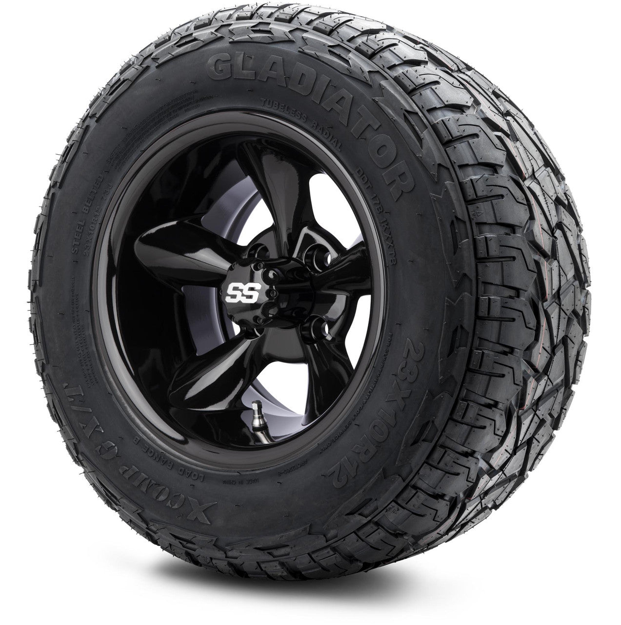 MODZ® 12" Godfather Glossy Black Wheels & Off-Road Tires Combo
