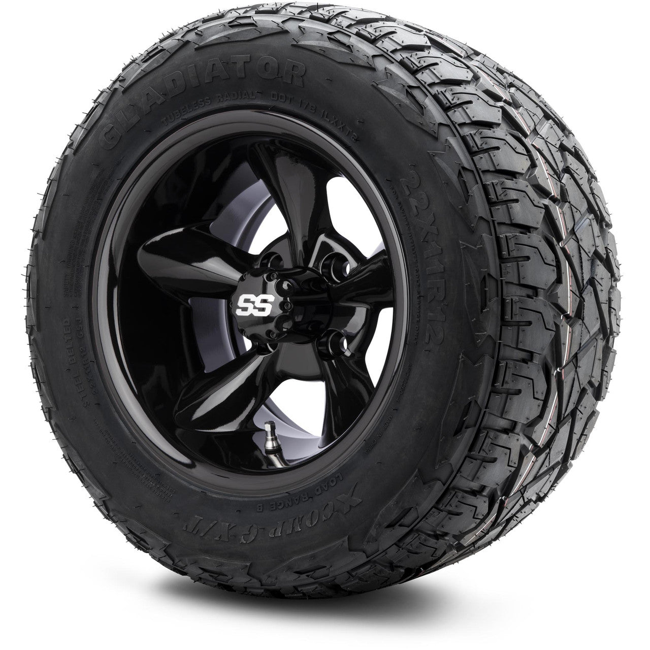 MODZ® 12" Godfather Glossy Black Wheels & Off-Road Tires Combo