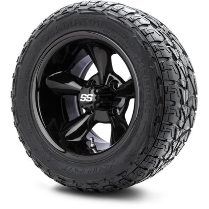 MODZ® 12" Godfather Glossy Black Wheels & Off-Road Tires Combo