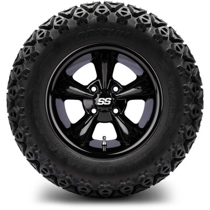 MODZ® 12" Godfather Glossy Black Wheels & Off-Road Tires Combo